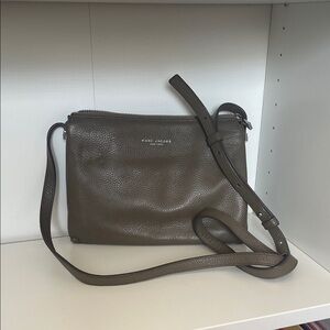 Marc Jacobs Taupe Leather Messenger Bag